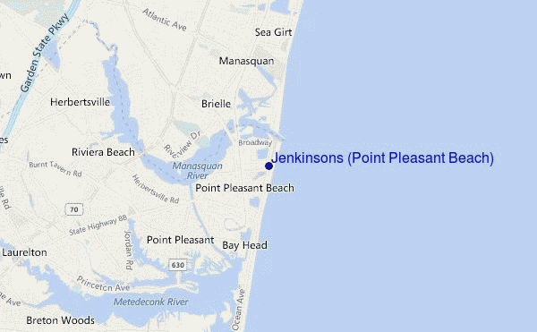 mappa di localizzazione di Jenkinsons (Point Pleasant Beach)