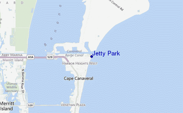mappa di localizzazione di Jetty Park