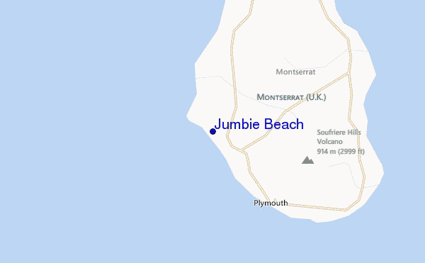 mappa di localizzazione di Jumbie Beach
