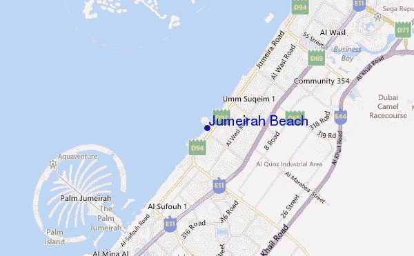 mappa di localizzazione di Jumeirah Beach