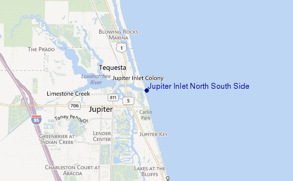 mappa di localizzazione di Jupiter Inlet North South Side