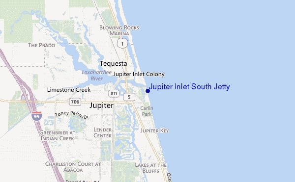 mappa di localizzazione di Jupiter Inlet South Jetty