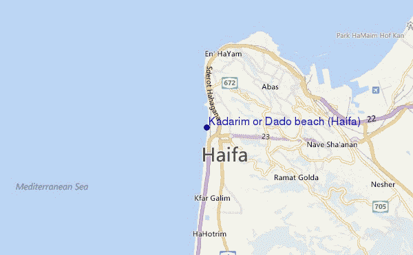 mappa di localizzazione di Kadarim or Dado beach (Haifa)