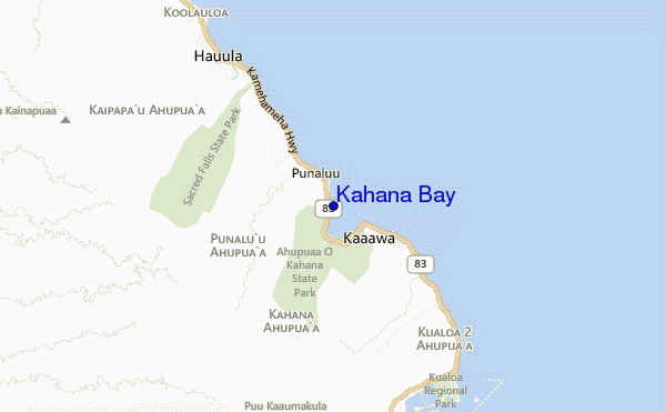 mappa di localizzazione di Kahana Bay