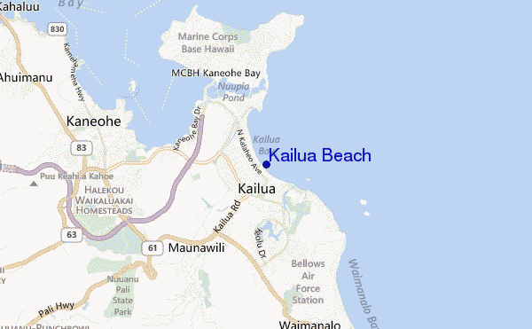 mappa di localizzazione di Kailua Beach