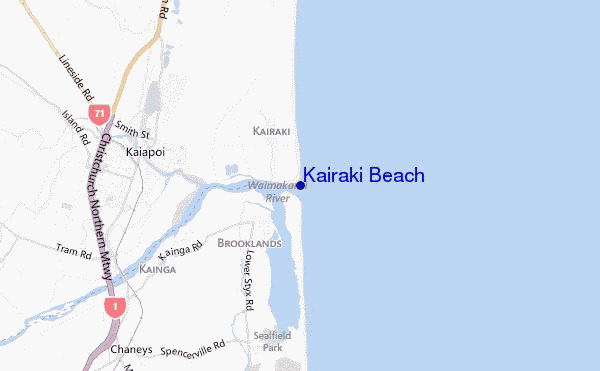 mappa di localizzazione di Kairaki Beach