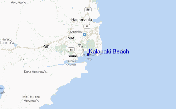 mappa di localizzazione di Kalapaki Beach