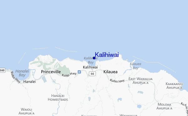 mappa di localizzazione di Kalihiwai