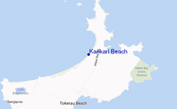 mappa di localizzazione di Karikari Beach