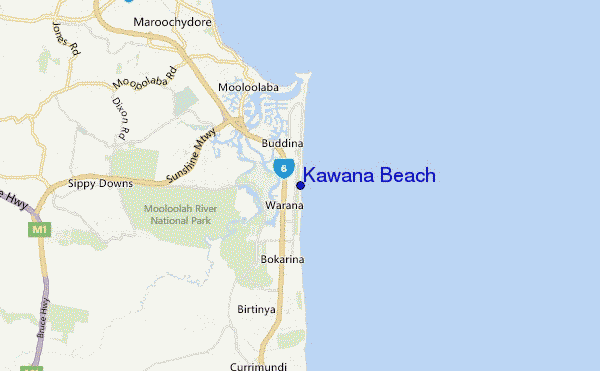 mappa di localizzazione di Kawana Beach