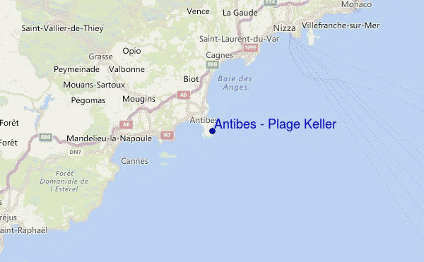 Antibes - Plage Keller Location Map