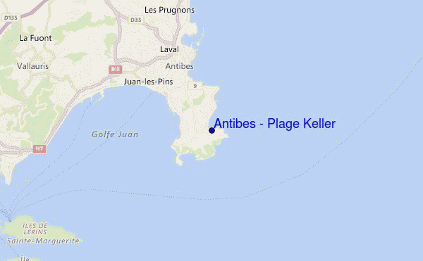 mappa di localizzazione di Antibes - Plage Keller