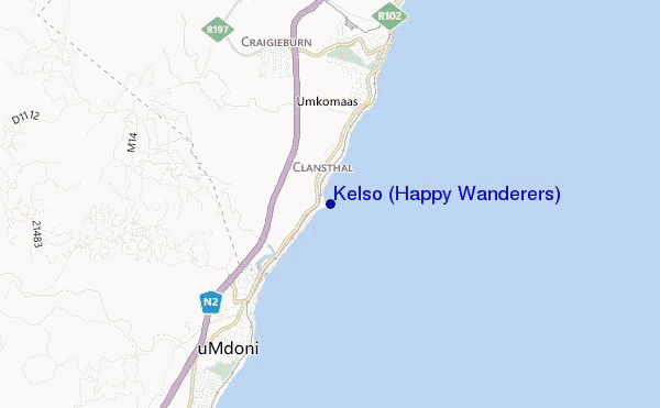 mappa di localizzazione di Kelso (Happy Wanderers)
