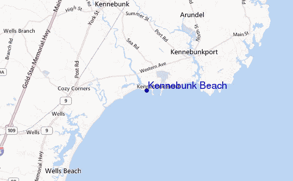 mappa di localizzazione di Kennebunk Beach