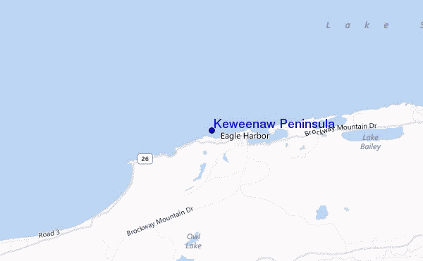 mappa di localizzazione di Keweenaw Peninsula