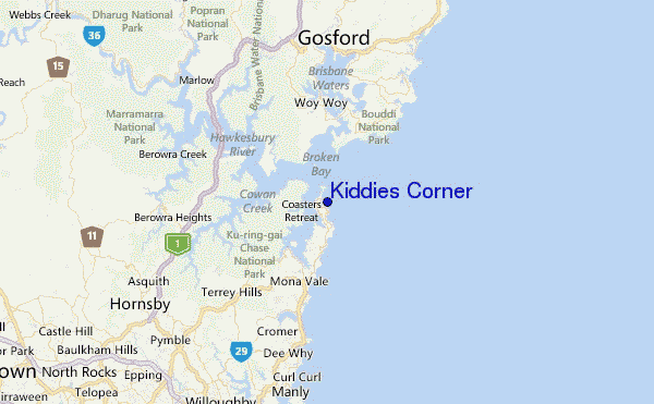 Kiddies Corner Location Map
