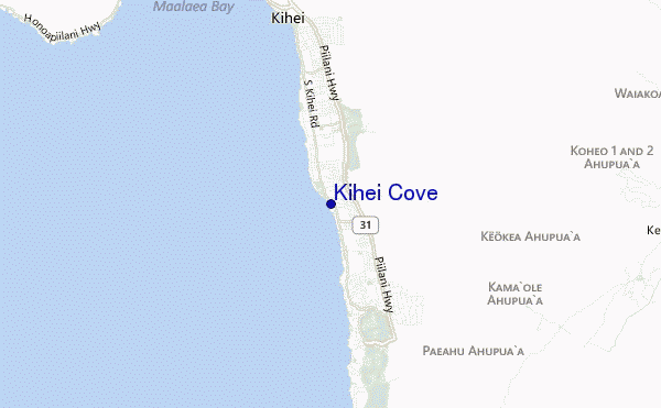 mappa di localizzazione di Kihei Cove