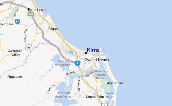 mappa di localizzazione di Kirra