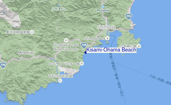 mappa di localizzazione di Kisami-Ohama Beach