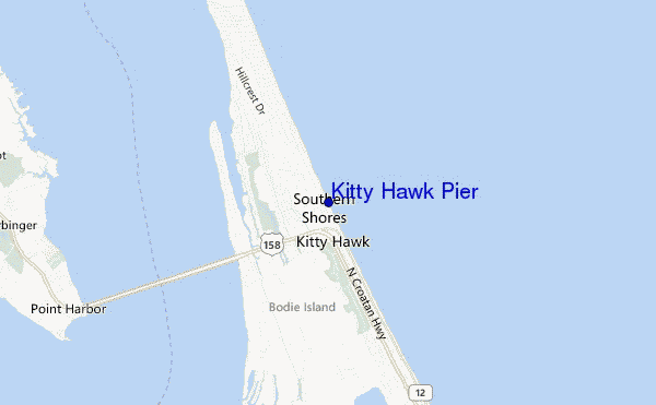 mappa di localizzazione di Kitty Hawk Pier