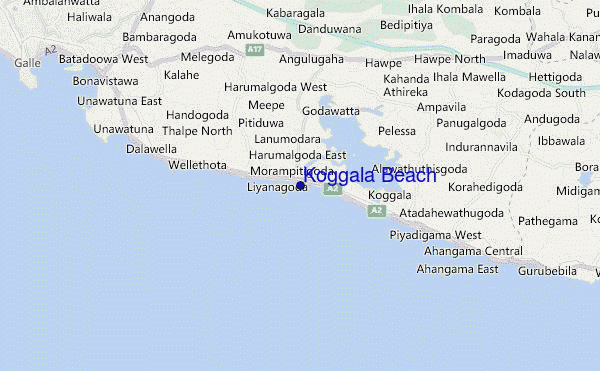 mappa di localizzazione di Koggala Beach
