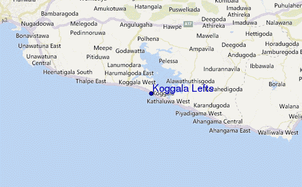 mappa di localizzazione di Koggala Lefts