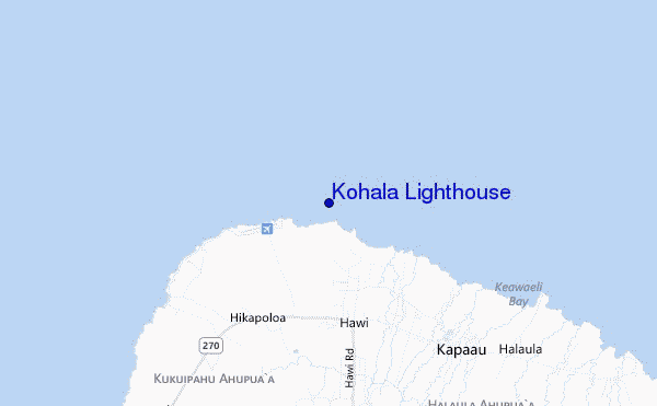 mappa di localizzazione di Kohala Lighthouse