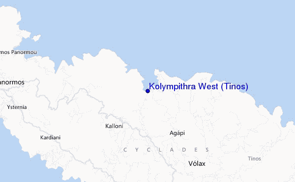 mappa di localizzazione di Kolympithra West (Tinos)