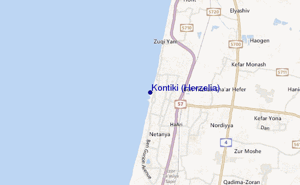 mappa di localizzazione di Kontiki (Herzelia)