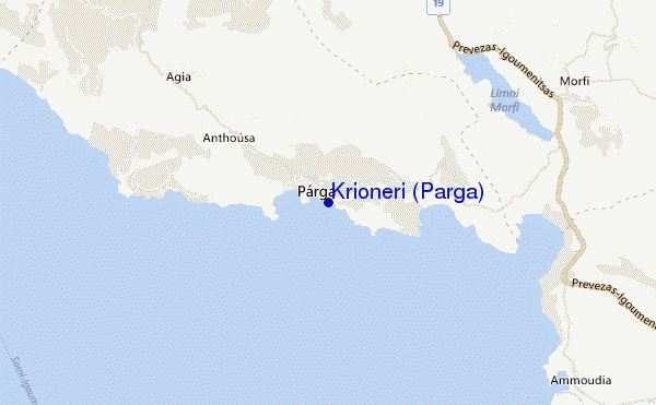 mappa di localizzazione di Krioneri (Parga)