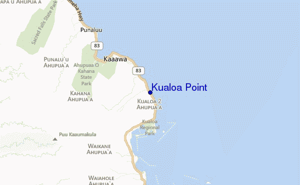 mappa di localizzazione di Kualoa Point