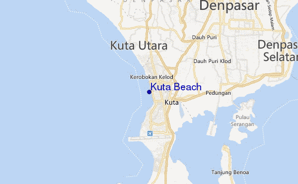 mappa di localizzazione di Kuta Beach