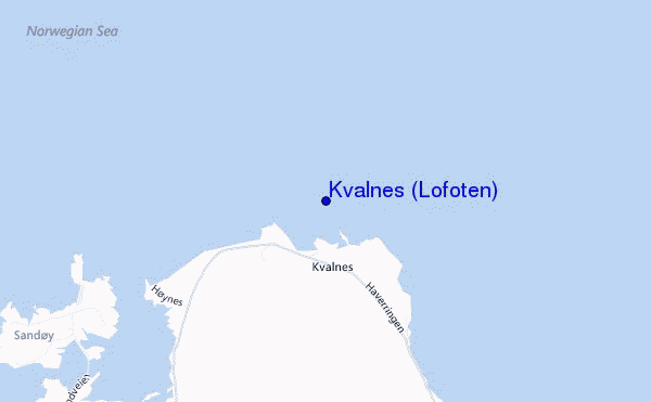 mappa di localizzazione di Kvalnes (Lofoten)