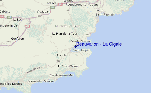 Beauvallon - La Cigale Location Map