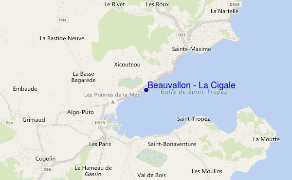 mappa di localizzazione di Beauvallon - La Cigale
