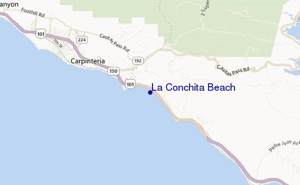 mappa di localizzazione di La Conchita Beach