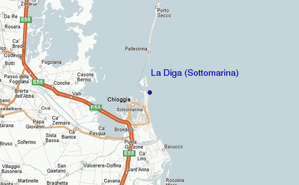 mappa di localizzazione di La Diga (Sottomarina)