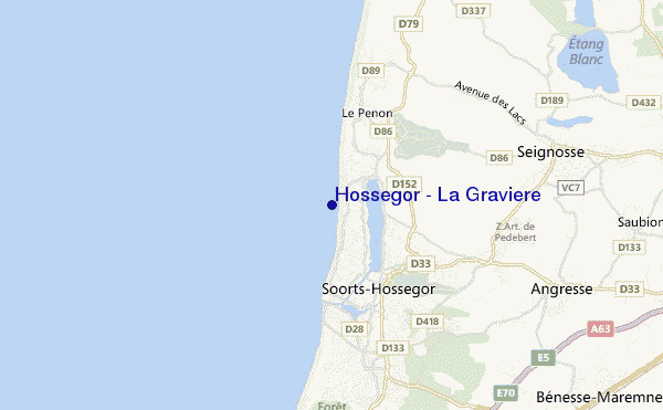 mappa di localizzazione di Hossegor - La Graviere