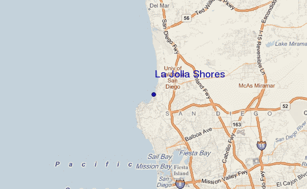 mappa di localizzazione di La Jolla Shores