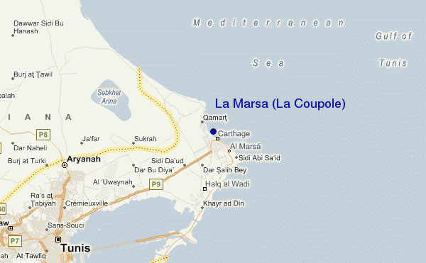 mappa di localizzazione di La Marsa (La Coupole) Tunis