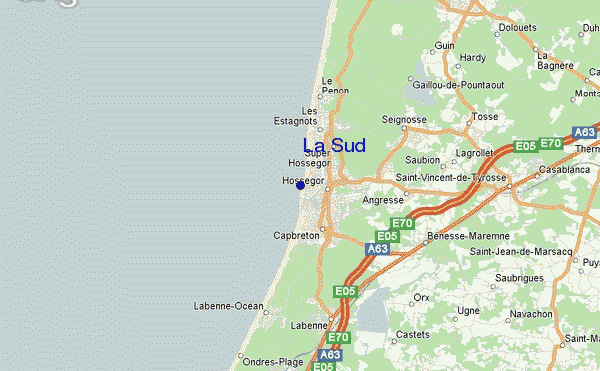 mappa di localizzazione di Hossegor - La Sud