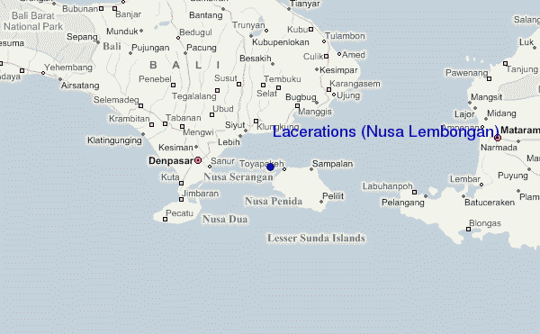 Lacerations (Nusa Lembongan) Location Map
