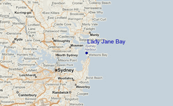 mappa di localizzazione di Lady Jane Bay