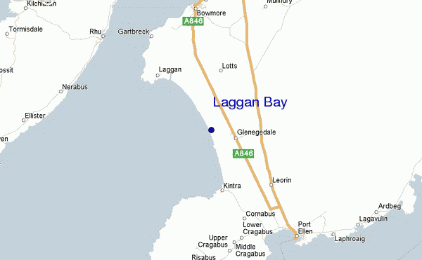 mappa di localizzazione di Laggan Bay (Islay)