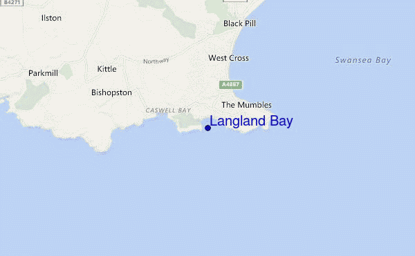 mappa di localizzazione di Langland Bay