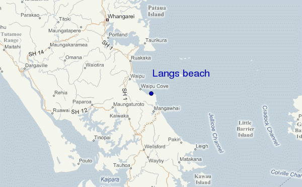 Langs beach Location Map