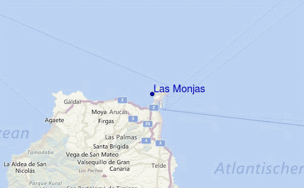 Las Monjas Location Map