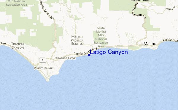 mappa di localizzazione di Latigo Canyon