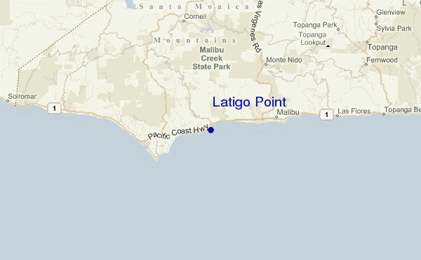 mappa di localizzazione di Latigo Point