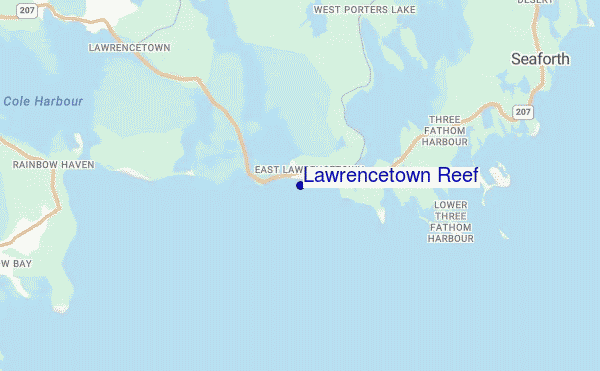 mappa di localizzazione di Lawrencetown Reef